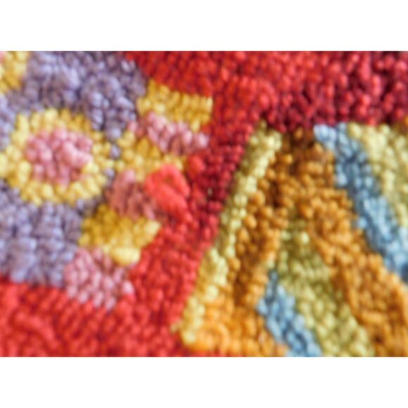 Christmas Bear Stocking Handmade Wool Needlepoint by Jabara Group Vintage - Picture 9 of 9